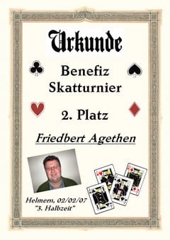 Urkunde 2. Platz: Friedbert Agethen