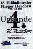 Urkunde vom Turnier der Flieger Herchen 2004